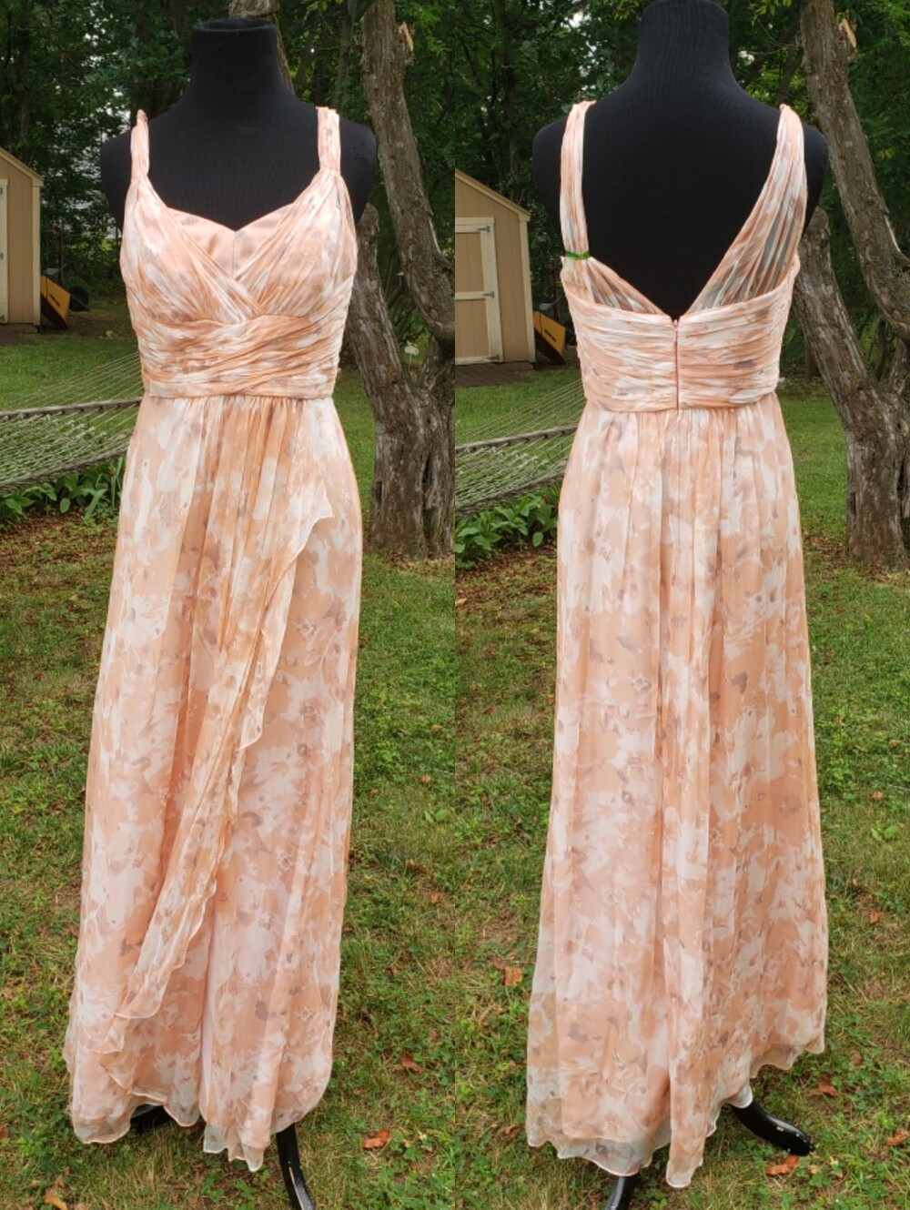 Chiffon Overlay Ruffle Formal Dress